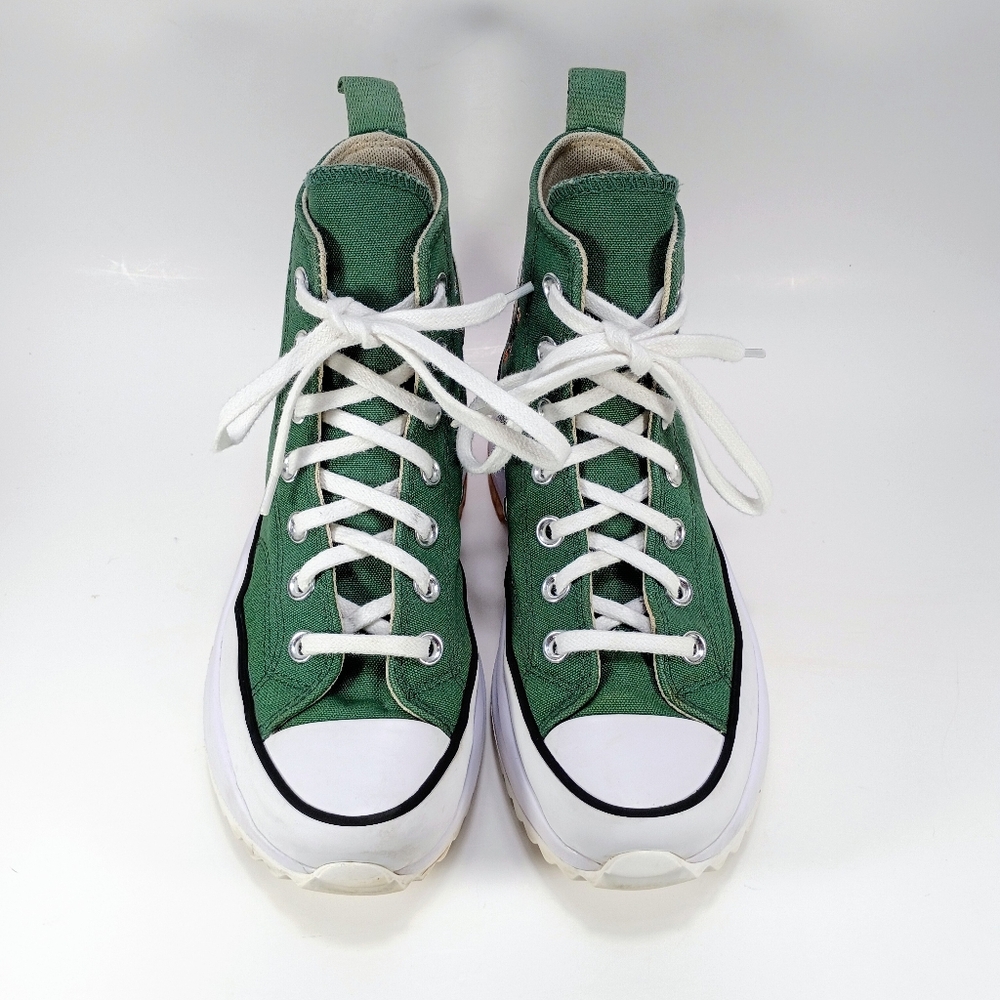 CONVERSE Chuck Taylor Run Star Hike Hi Womens 5.5 Green Floral Embroidered Shoes - Picture 7 of 11